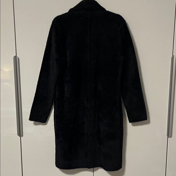 CYRUS Luxurious Silky Faux Fur Notch Lapel Coat Hook Closure Pockets, Size S - Picture 7 of 11